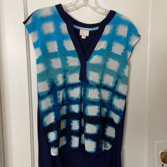 Anthropologie sleeveless color block hi lo shirt - Picture 3 of 4